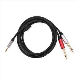 3.5mm to Dual 6.5mm Adapter Jack Audio Cable for Guitar Mixer Bass