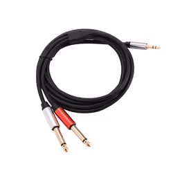 3.5mm to Dual 6.5mm Adapter Jack Audio Cable for Guitar Mixer Bass