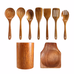 9 PCS Wooden Spoons for Cooking, Wooden Utensils for Cooking