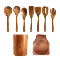 9 PCS Wooden Spoons for Cooking, Wooden Utensils for Cooking