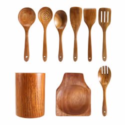 9 PCS Wooden Spoons for Cooking, Wooden Utensils for Cooking