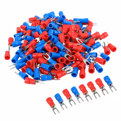 200pcs 16-14 AWG Red Blue Wire Connector Insulated Fork Terminal #4
