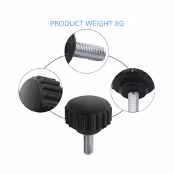 M4 x 10mm Round Head Screw On Thumbscrews Knurled Clamping Knob 2 Pcs