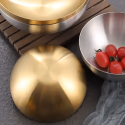Large Capacity Stainless Steel Salad Bowls Soup Bowl,Gold,15X7CM