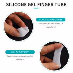 10 Pcs Silicone Gel Finger Tube Protector Toe Sleeves for Friction