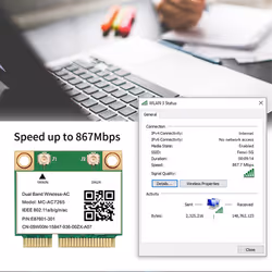 Bluetooth 4.2 Mini PCI-E Wifi Card MC-AC7265 Wireless Network Card