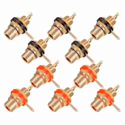 10Pcs/Lot RCA Connector Gold Plated Female Jack Socket Solder