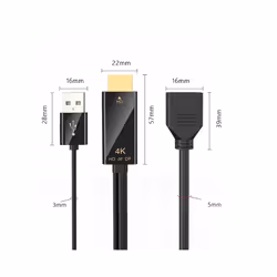 HDMI-Compatible Male to Displayport Female Converter Cable 4K@60Hz