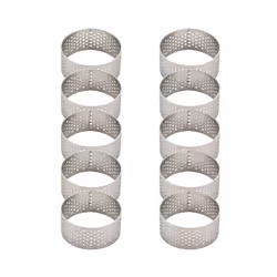 10Pcs 4.5cm Round Stainless Perforated Seamless Tart Ring with Hole