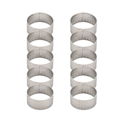 10Pcs 4.5cm Round Stainless Perforated Seamless Tart Ring with Hole