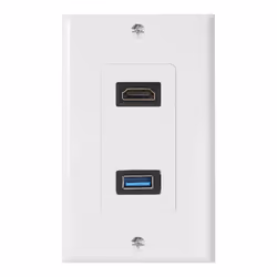 1x 2Port HDMI+USB 3.0 Female Wall Face Plate Outlet Socket Extender