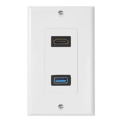 1x 2Port HDMI+USB 3.0 Female Wall Face Plate Outlet Socket Extender