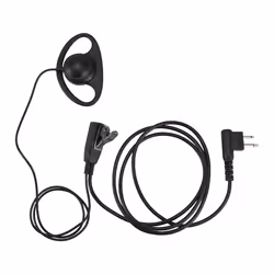 2 Pin Advanced D Shape Clip-Ear Ptt Headset Earpiece Mic For Motorola