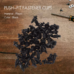 50x Plastic Rivet Bike Fairing Trim Panel Fastener Clips 6mm Black