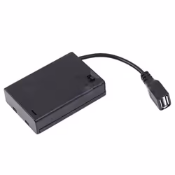 3XAA Battery Case with Cover&Switch Connected to Usb Female Connector