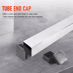 20 Pcs Plastic Square Blanking End Caps Tube Inserts 25mm x 25mm