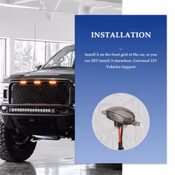 4X Raptor Style Smoked Lens Amber LED Front Grille Running Lights