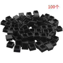 100pcs Plastic Square Tube Inserts End Blanking Caps 2x 20mm Black