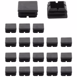 Square Table Chair Leg Tube Pipe Feet Insert Cap 25x25mm 20pcs Black