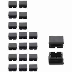 Square Table Chair Leg Tube Pipe Feet Insert Cap 25x25mm 20pcs Black
