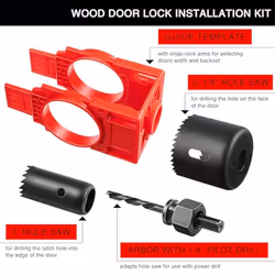 Door Lock Installation Kit,Door Hole Drilling Kit for Wooden Doors