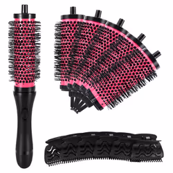 6pcs 3 Sizes Detachable Handle Hair Roller Brush with Clips Curler