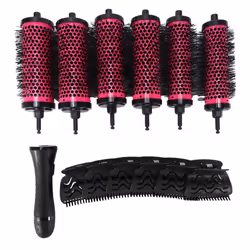6pcs 3 Sizes Detachable Handle Hair Roller Brush with Clips Curler