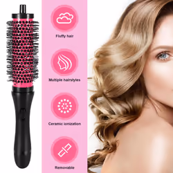 6pcs 3 Sizes Detachable Handle Hair Roller Brush with Clips Curler