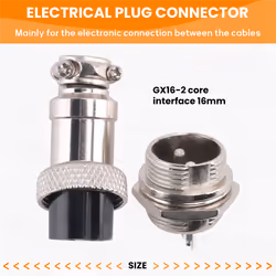 GX16 Aviation Connector 2-Pin 400V Screw Type Cable Connector