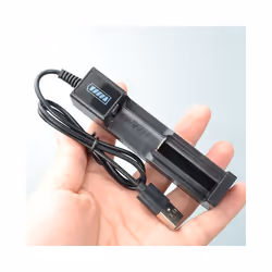 Battery Charger USB 1 Slot Universal Quick Charging for 18650 26650