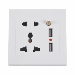 2.1A Dual USB Wall Charger Socket Adapter Universial wite Switch