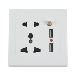 2.1A Dual USB Wall Charger Socket Adapter Universial wite Switch