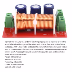 400W Crossover 2 Way High-Low 4-16 Ohm Frequency Divider for Speaker