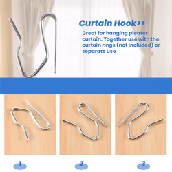 10pcs Curtain Drapery Pin Hooks - Silvery