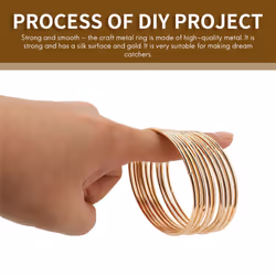10 Pack 3 Inch Gold Dream Catcher Rings Hoops Macrame Ring for Crafts