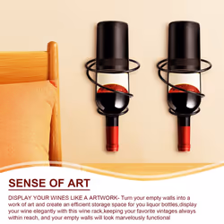 Pack of 6 Wall Mounted Wine Racks with Screws,Metal Hanging Wine Rack