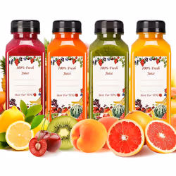 12oz Empty Plastic Juice Bottles with Caps,Reusable Water Bottles