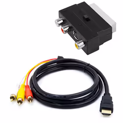 1080P -Compatible Male AV Cable W/SCART To 3 Phono Adapter