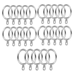 24 Pack Metal Curtain Rings, 30mm Internal Diameter Eyelets, Silver
