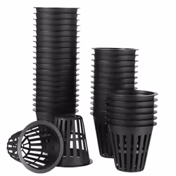 60 Pack 2 Inch Slotted Mesh Wide Lip Plant Net Basket for Hydroponics