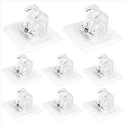 8PCS No Drill Curtain Rod Brackets Curtain Rod Holder Hooks for Home