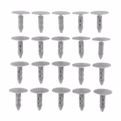 20 Pcs Gray Plastic Car Trim Clips Rivet Fastener 6mm Hole 26mm Head