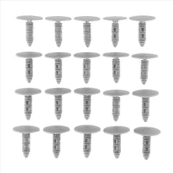20 Pcs Gray Plastic Car Trim Clips Rivet Fastener 6mm Hole 26mm Head