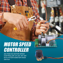 20A PWM DC Speed Controller 12V 24V 36V 48V with Potentiometer Switch