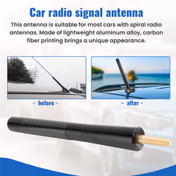 Universal 5 Inch 120mm Black Antenna Carbon Fiber Printer Car Radio