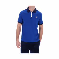FILA Mens Polo Shirt Short Sleeve - Blue, 2XL