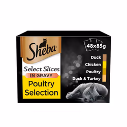 Sheba Select Slices Cat Pouches Poultry Collection In Gravy 12x85g (Pack of 4)