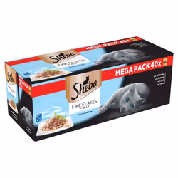 40pk Sheba Fine Flakes Fish Collection - 85g | Sheba Wet Cat Food Pouches