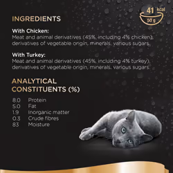 48 x 50g Sheba Fresh & Fine Adult Wet Cat Food Pouches Chicken & Turkey in Gravy