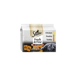 Sheba Cat Wet Food Fresh & Fine - Cat Pouches Poultry in Gravy - 15 x 50 g Brown